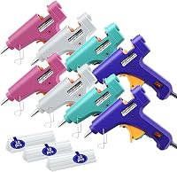 BXBXOLT Mini Hot Glue Gun Kit: 8 Multicolored Guns + 30 Sticks for Kids Crafts, School Projects, DIY Arts & Quick Home Repairs