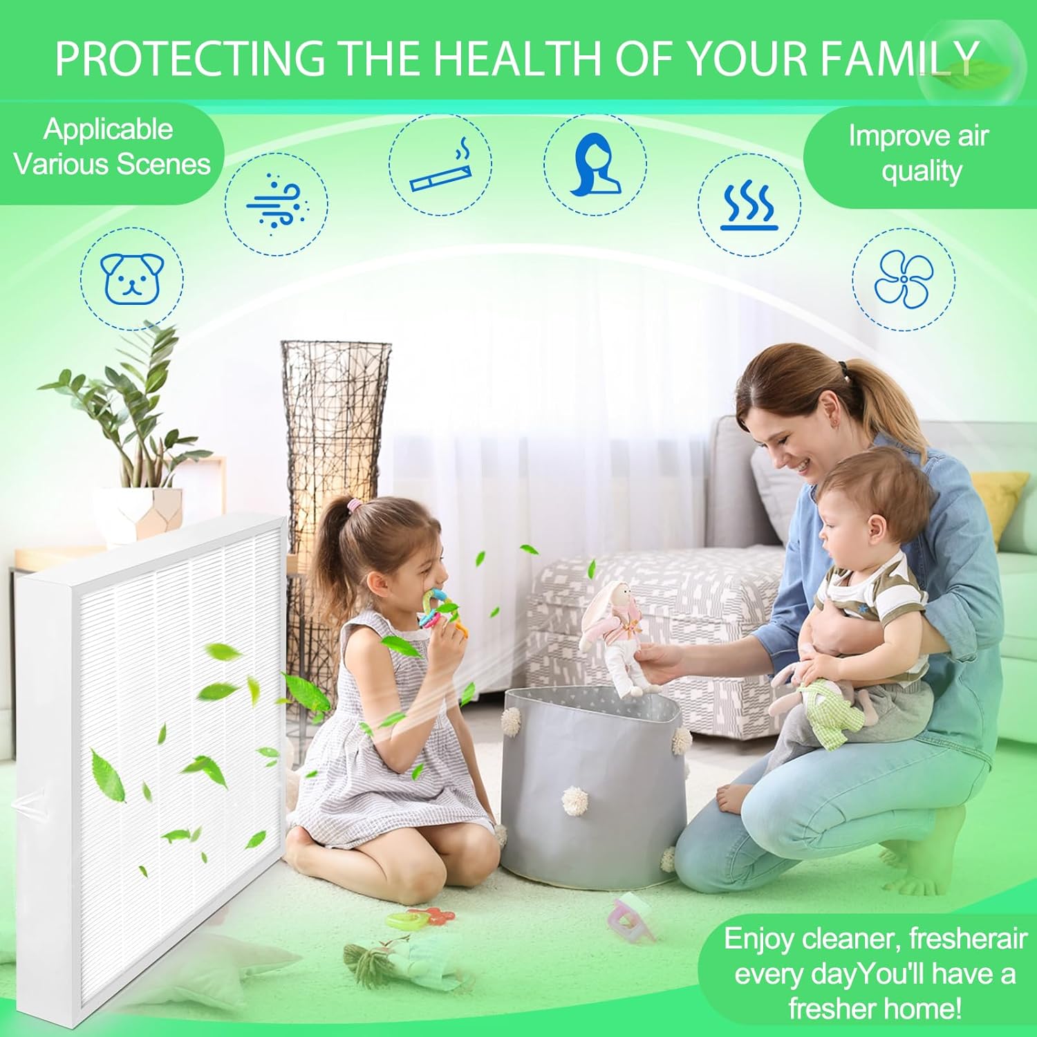 Upgraded GAPBBCAR2020 Air Purifier, GAPCCCAR2020 Replacement Filter, Compatible with Bryant/Carrier Infinity 20 x 20 Inches MERV 15 1 Pack