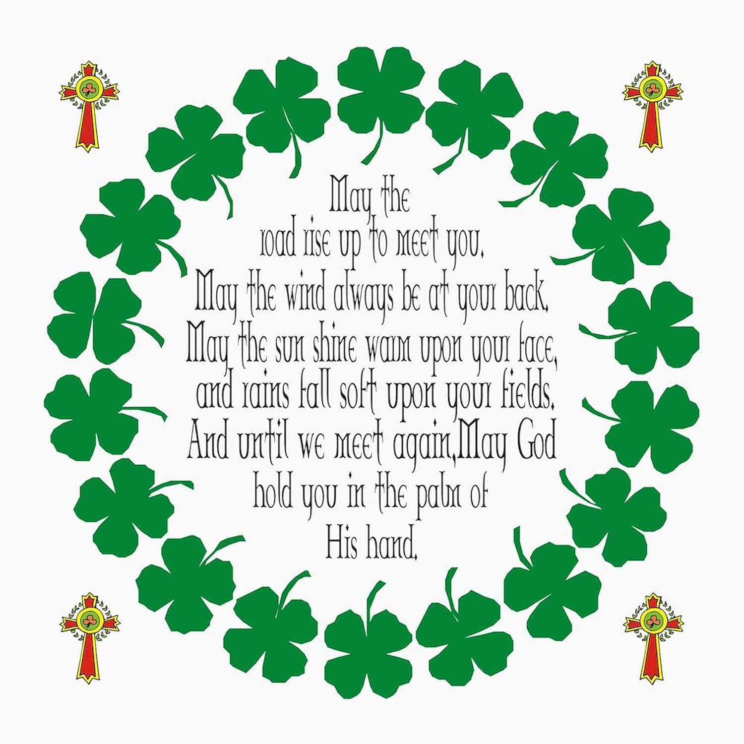 CafePress Irish Prayer Blessing Greeting Card (20-pack), Note Card with Blank Inside, Birthday Card Matte