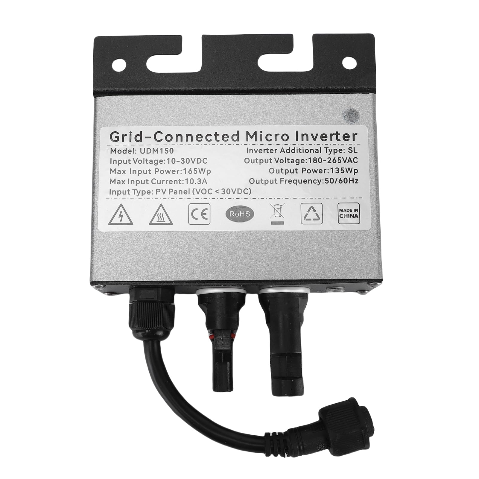 Micro Inverter MPPT Microinverter, Impermeabile IP45 in Lega di Alluminio per Uso Residenziale e Commerciale
