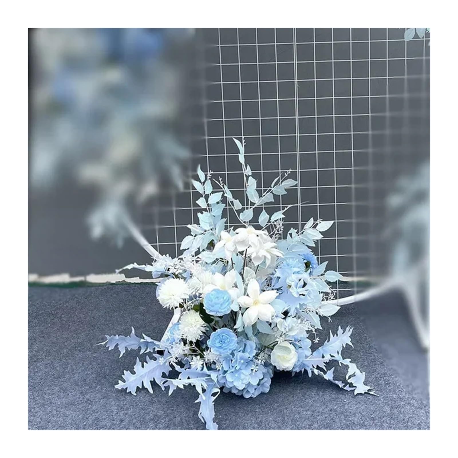 Zymjzbetic Color8 S Artificial Wedding Arch Flowers Kit Wedding Flower Simulation Artificia Silk Flowers Arch Round Pavilion Art Window Decoration Props(Color8 S)