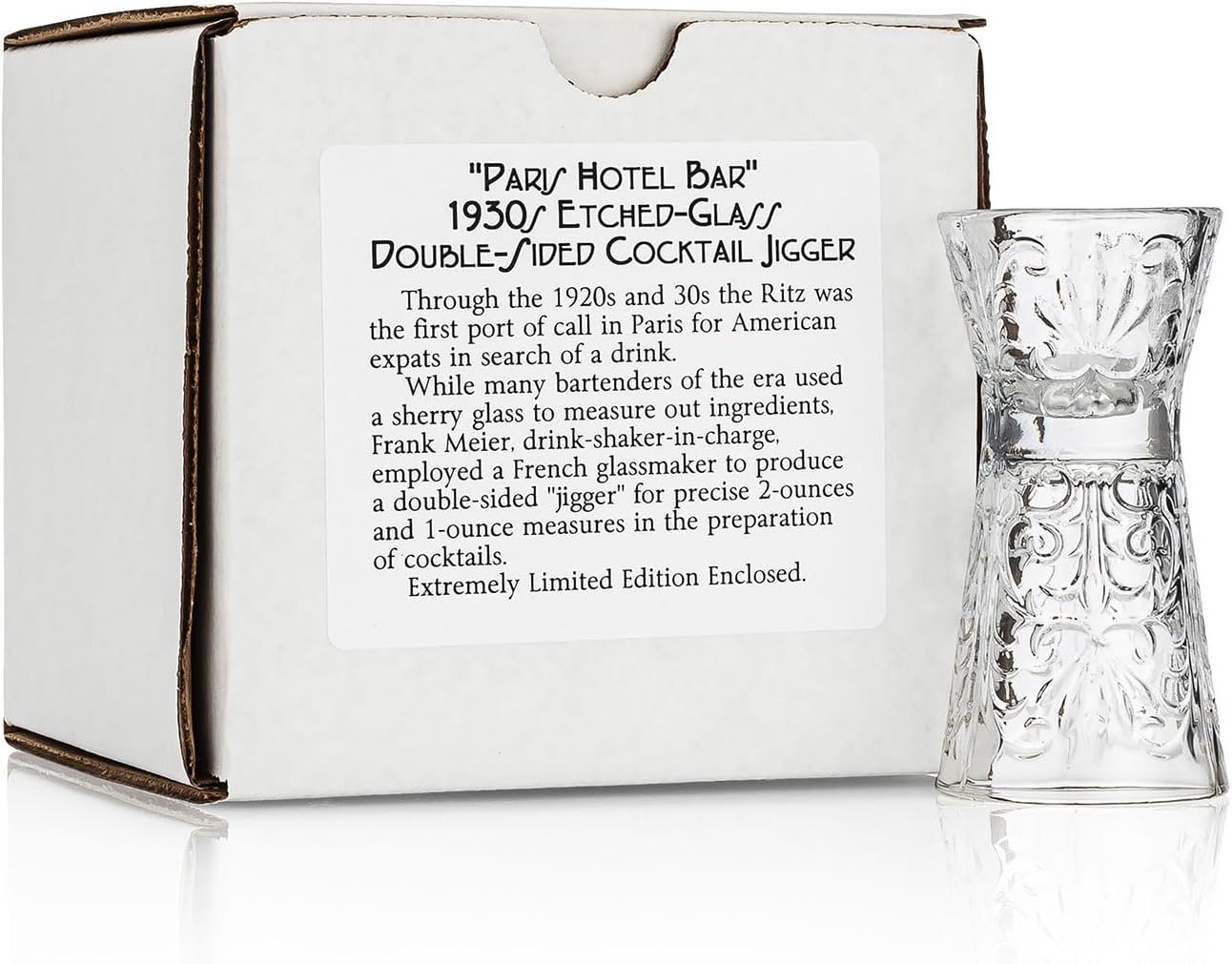 Crystal Double-Sided Jigger – 1930s Paris Hotel Bar–Inspired Precision Measure (Gift Box Collection)