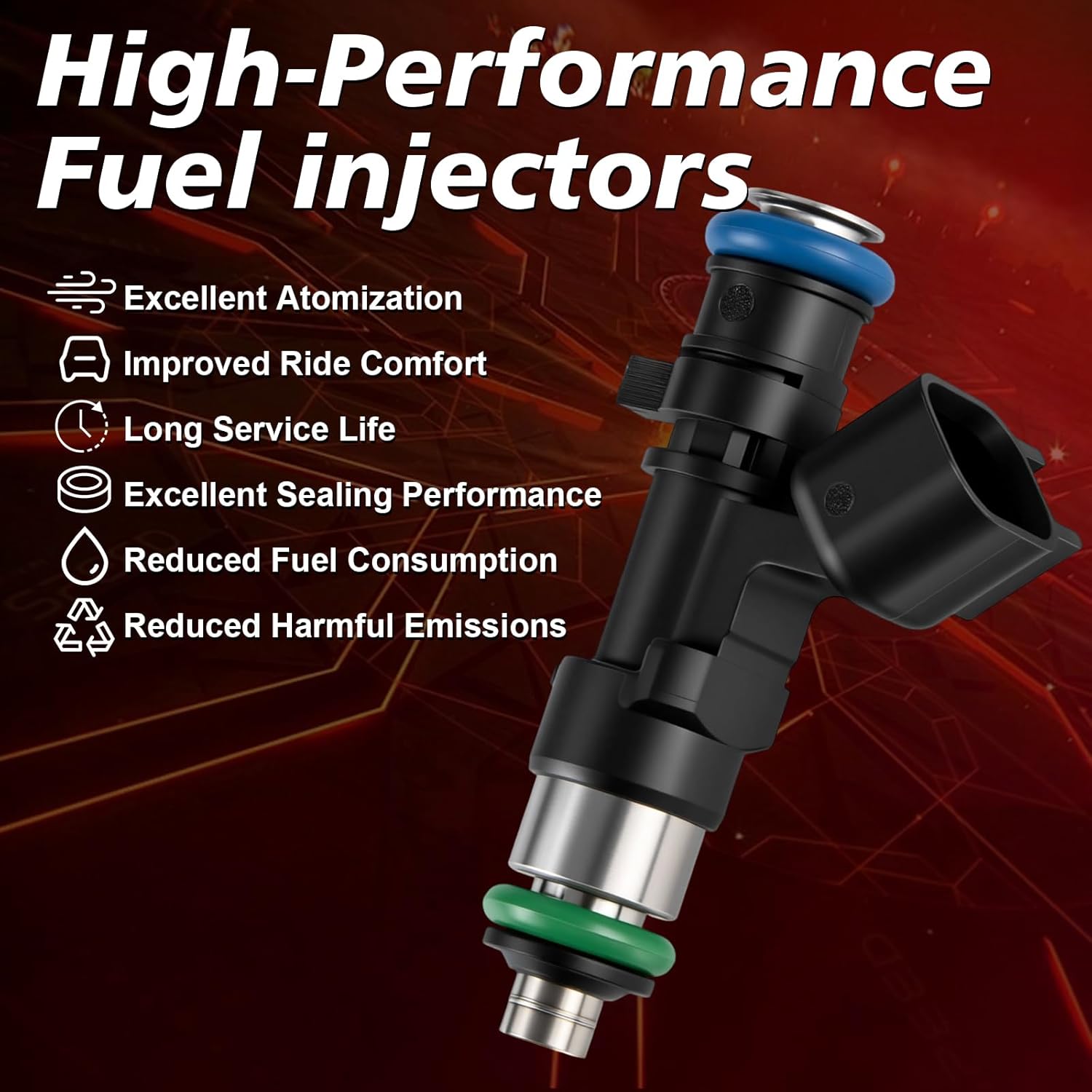 Set of 6 Fuel Injectors Compatible with 2005 2006 2010 Chrysler 300 2.7L 3.5L Sebring Pacifica for:2006 2010 Dodge Charger 2005 2006 Magnum 2010 Journey Avenger Challenger 0280158028 V6