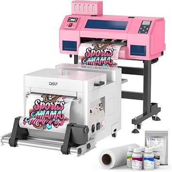 DSV A3 Plus DTF Printer with Shaker,Dual XP600 Print Heads - 2.5 Min/A3 Print, 40% Truer Colors vs Single Head, Ink Circulation System, Includes 2-Year Ink Supply