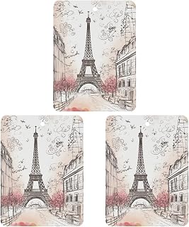 Car Air Fresheners Hanging Scented Cards for Car 3Pcs Hanging Air Freshener Fragrance Scented Cards French Paris Tour Eiffel Tower Car Aromatherapy Tablets For Car Rearview Mirror Bedroom Bathroom