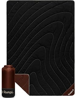 Rumpl Campfire Puffy Spark-Resistant Outdoor Blanket, 1-Person, Black Mocha