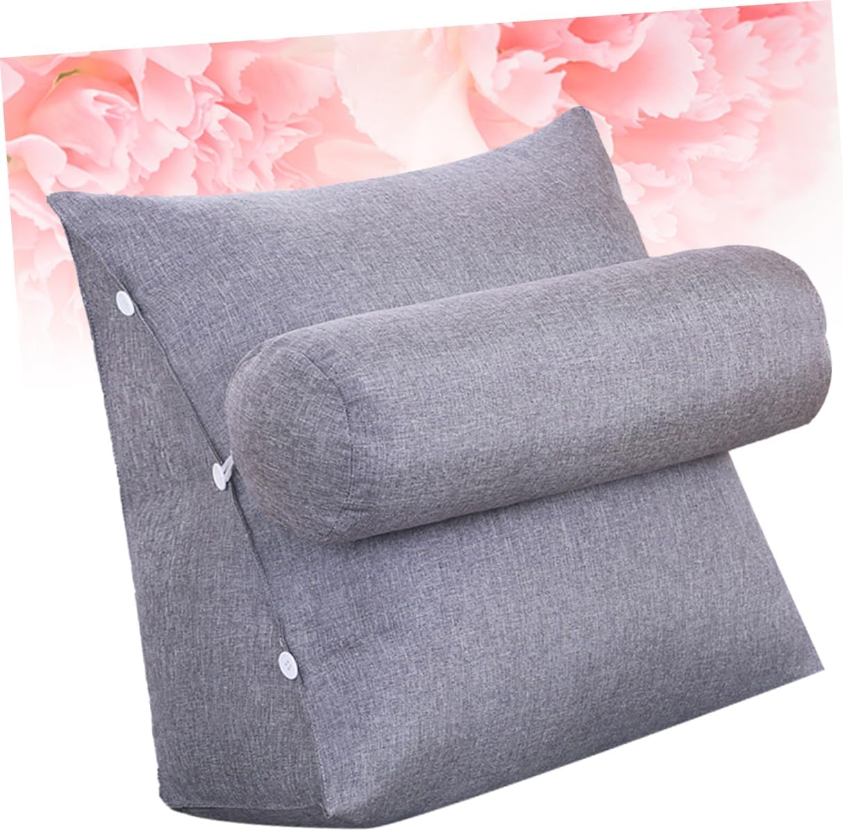 Ciieeo Bed Triangle Cushion with Lumbar Support Ergonomic Reading Pillow for Home Office Car Dark Grey Back Neck Comfort