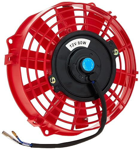 Miniatura 4 de DNA Motoring Ventilador de radiador delgado de enfriamiento eléctrico de alto rendimiento de 7 pulgadas con kit de montaje, rojo, RAF-7-RD+FMK