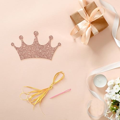 Miniatura 3 de Cartel Happy 21st, suministros de decoración de fiesta de identificación falsa Byebye, cartel colgante de "Cheers to 21 años", purpurina dorada rosa