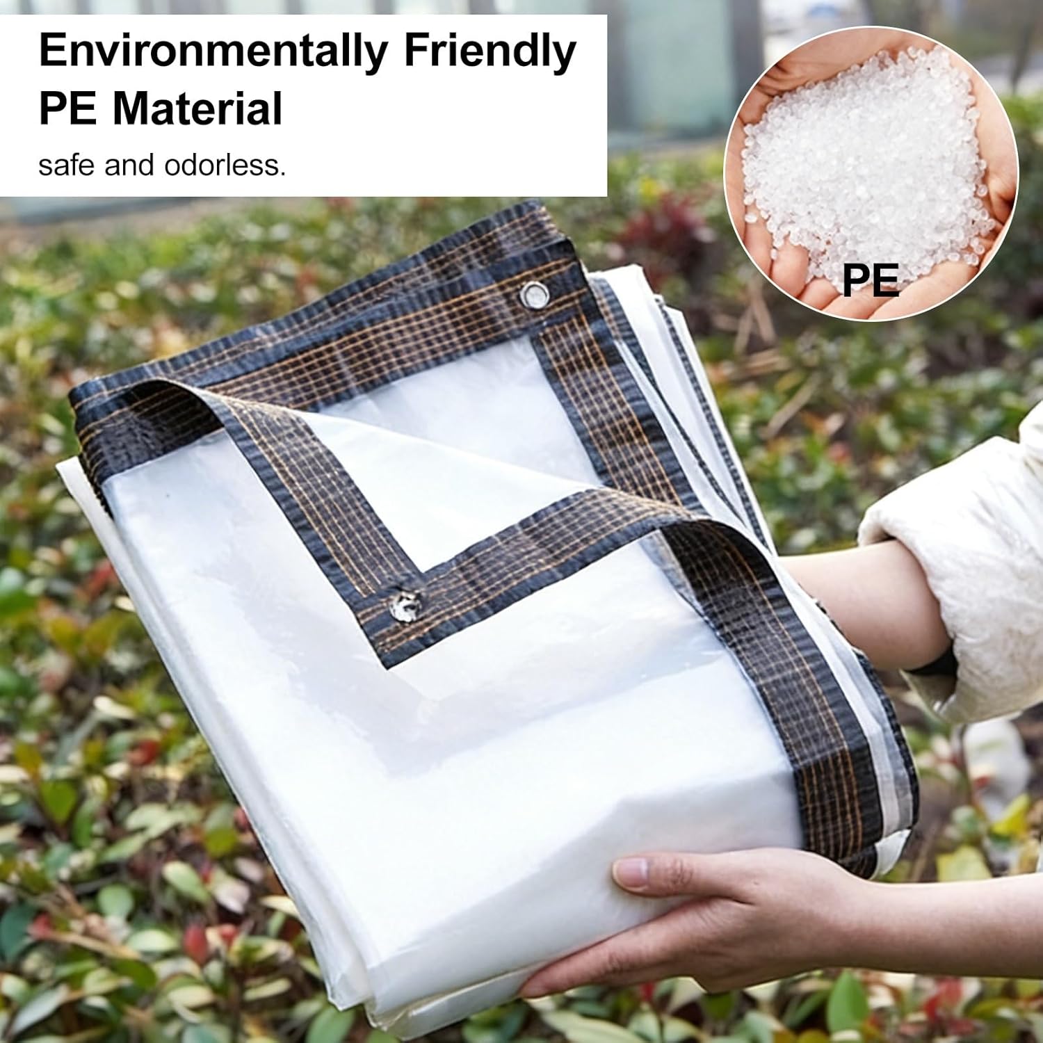 Clear Tarp, Tarp Waterproof, Outdoor Tarps, for Camping, Plants, Greenhouse, Anti-Tear Heavy Duty Plastic PE Tarpaulin Cover, Reinforced Edges with Grommet(2.5x4m/8.2x13.1ft)