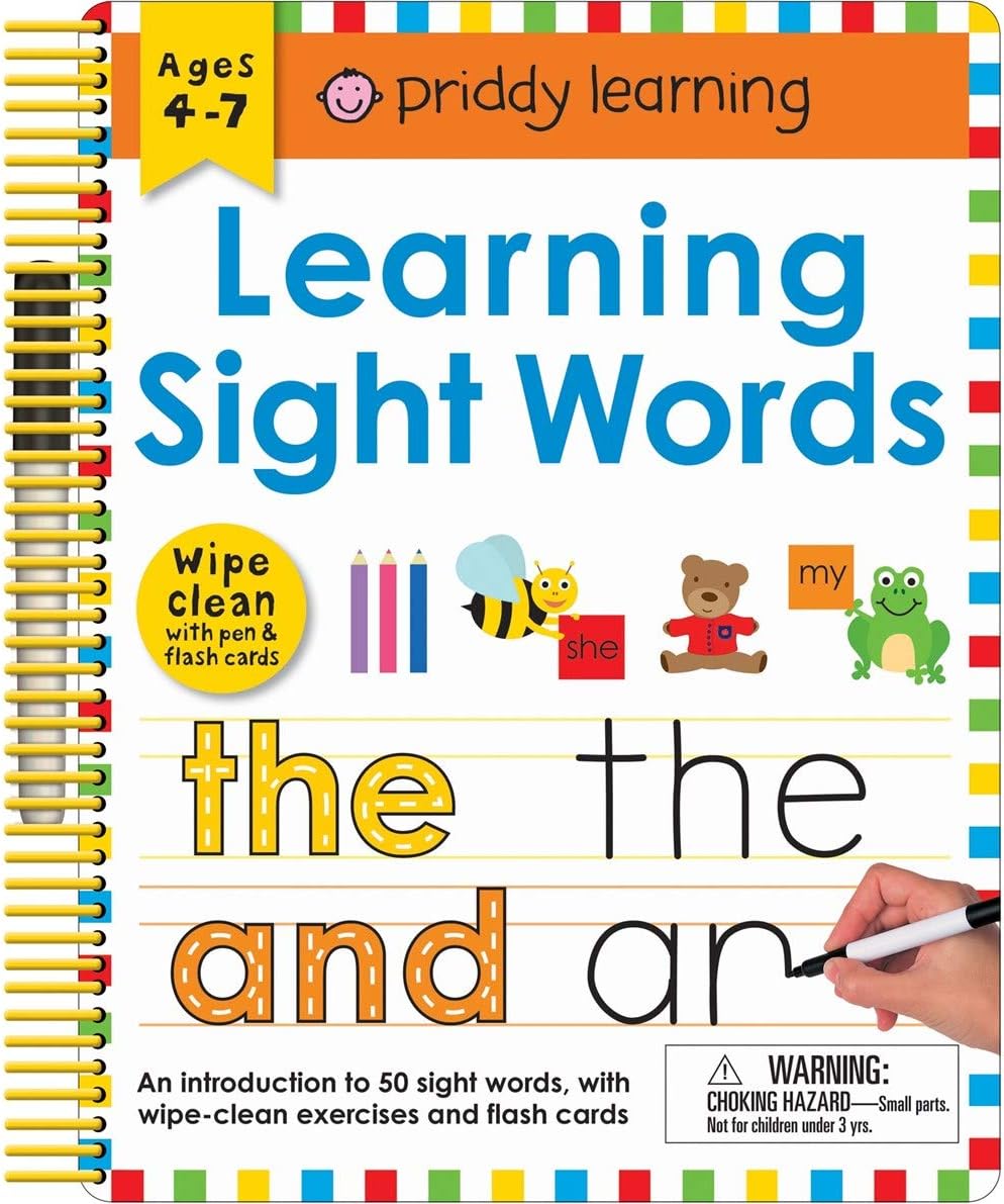Priddy Books Us Wipe Clean: Learning Sight Words: Includes a Wipe-Clean Pen and Flash Cards!
