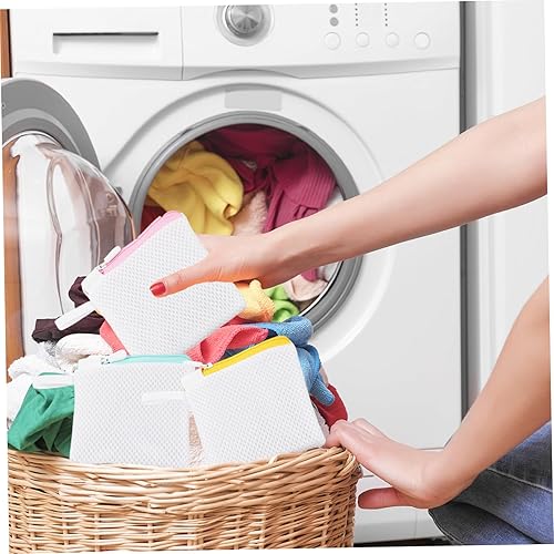 Miniatura 4 de Bolsa para lavadora de brasieres, 6 piezas, bolsa de lavandería de malla pequeña con cremalleras, mini bolsas de lavado de lencería para ropa