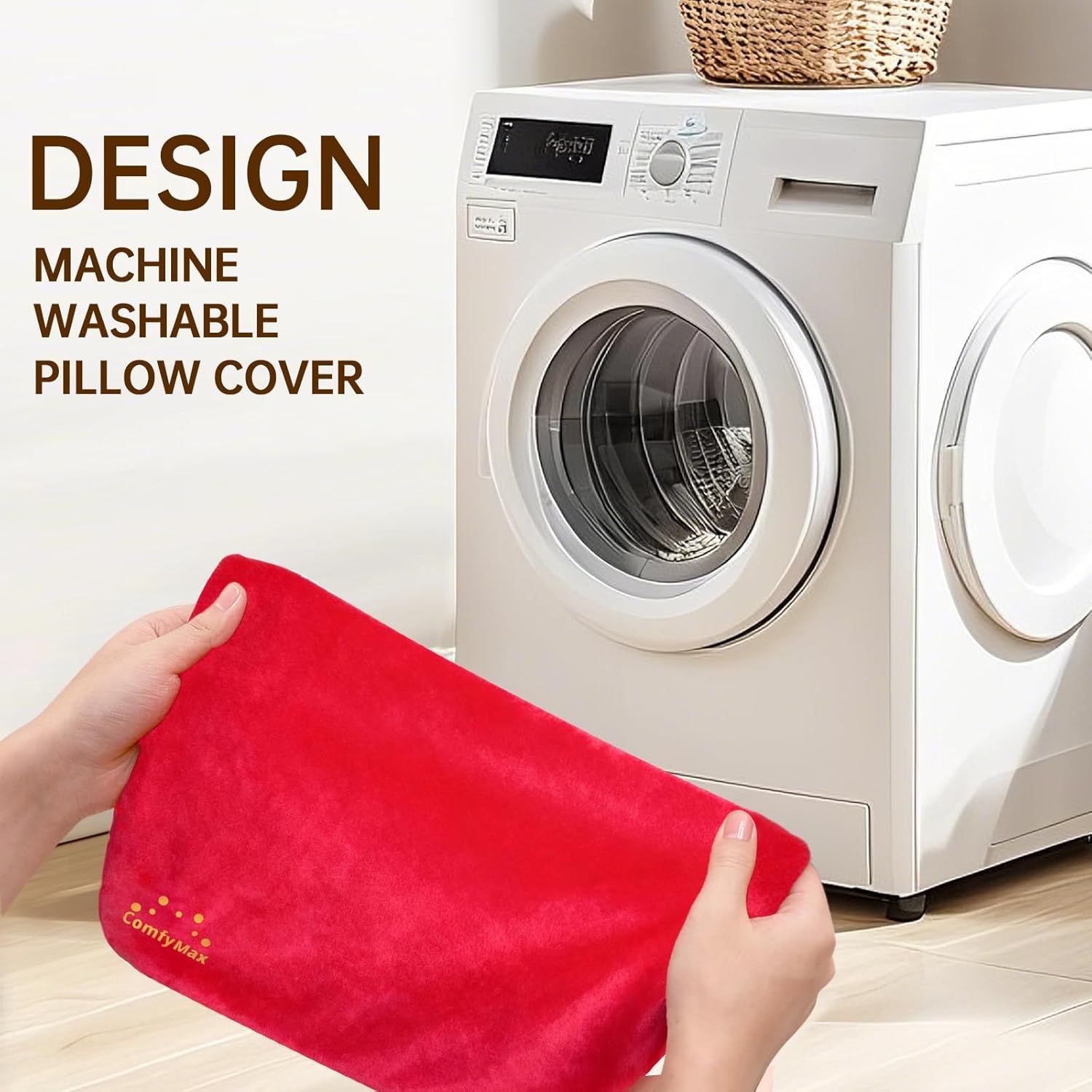 Electric Heated Pillow, EHPDL02, Soft and Comfortable, Heats Fast and Even, Perfect for Cramps, Muscle Pain, Relieving discomfort. Overheat Protection, Graphene Fabric,13.5" x 13.5" Size