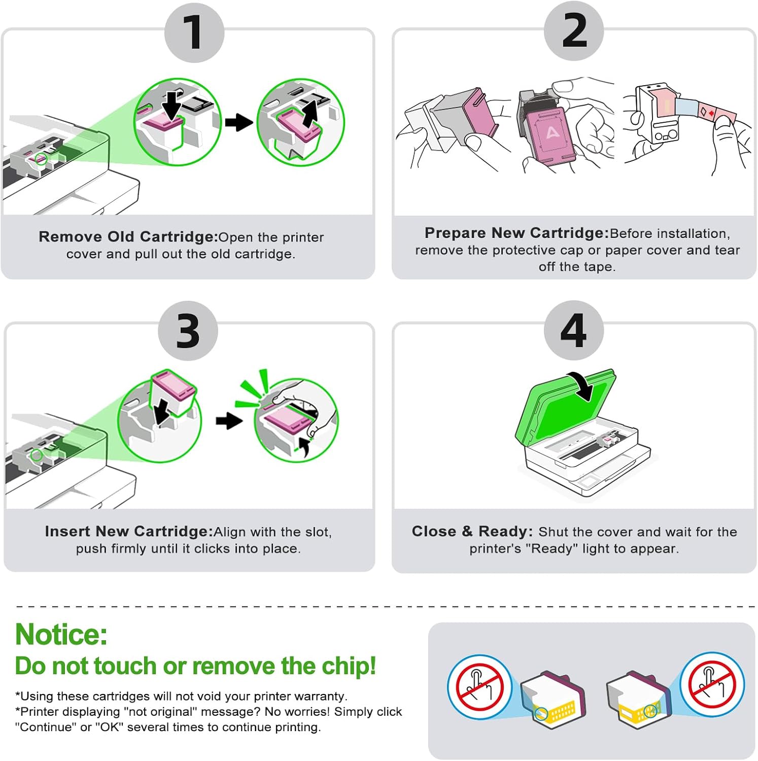 Ankink Compatible 67XL Ink Cartridge(Color 2-Pack) Replacement for HP 67 XL hp67xl hp67 use with 2700 2700e 4100 6400 4155e 2755e 6000 2752e 4100e 6458 6455e 4152 6055e 6052e 4152e 2742e 6400e