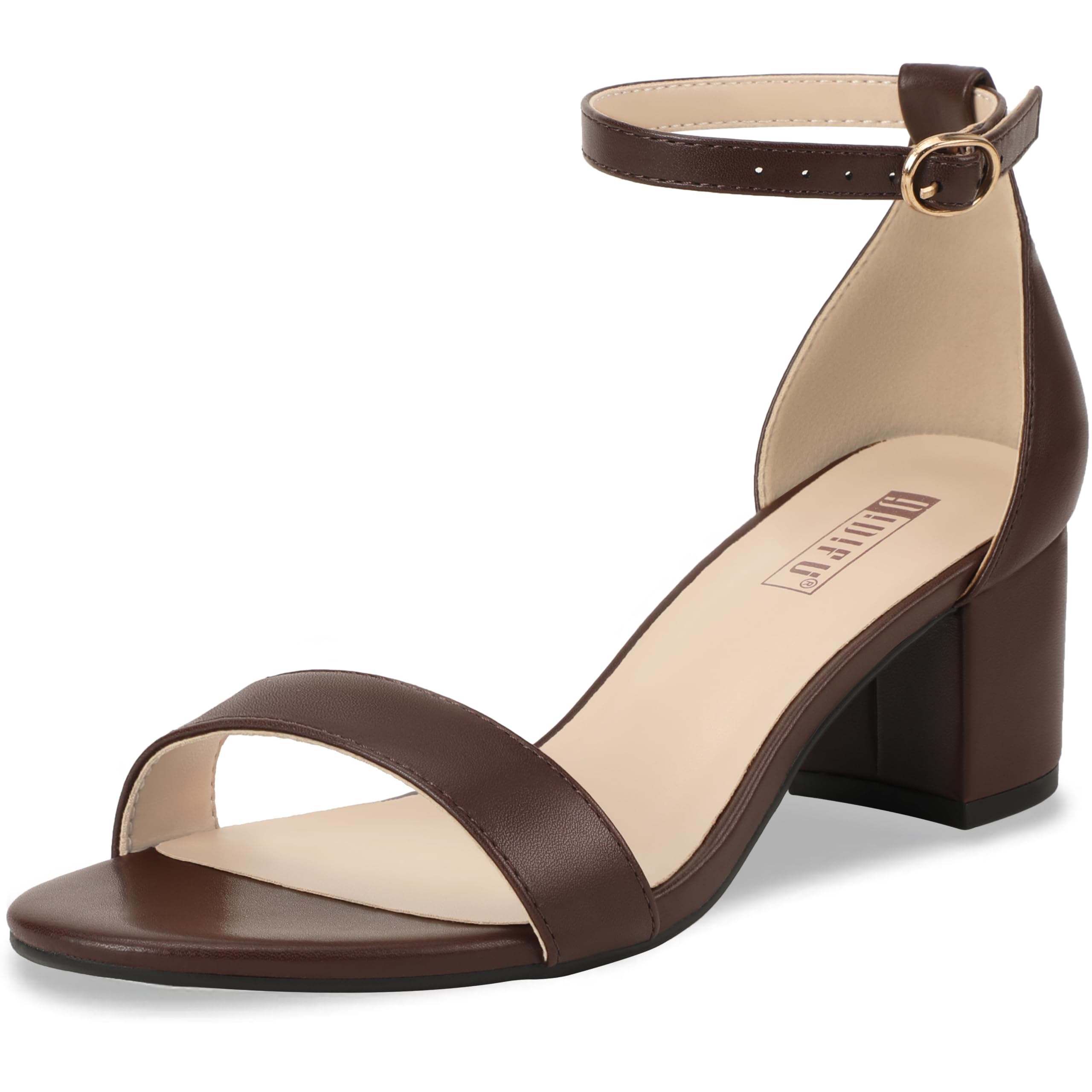 Women's Cookie-LO Low Block Heels Chunky Sandals Ankle Strap Wedding Dress Pump Shoes