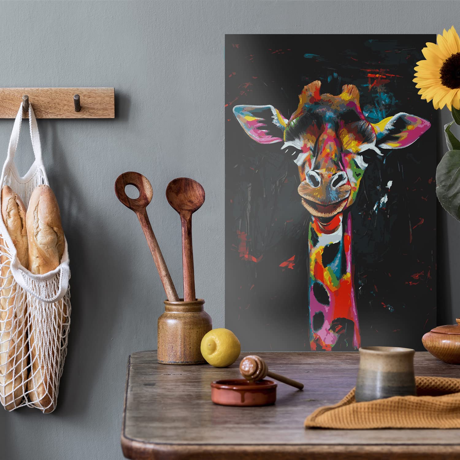 Malen nach Zahlen Erwachsene - Giraffe Gerd 120 x 80 cm groß XXL Premium-Malset ohne Rahmen, Hergestellt in unserer Produktion in Deutschland, Kreative