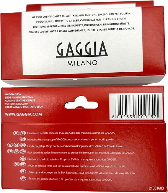 Gaggia 21001683 Bean to Cup Cleaning Service Kit - Lubricating Grease, 2 x o-Ring gaskets and Cleaning Brush