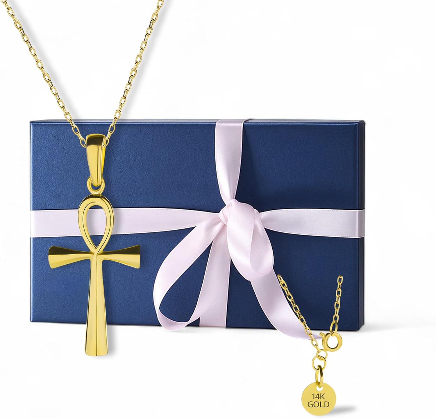 14K Solid Gold Necklace | Gold Chain Necklace For Women | 14K Gold Necklaces | Gold Pendant Necklace | Dainty Necklaces | 18" | Real Yellow Fine Gold