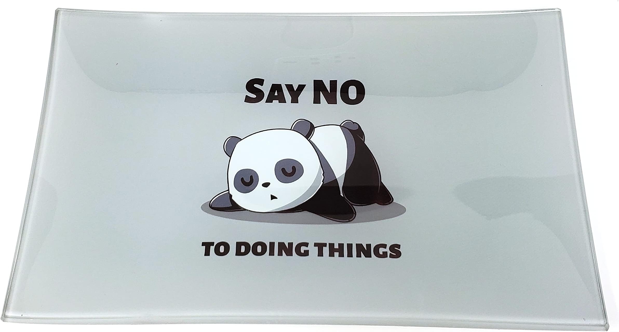E.G.G.Shatter Resistant Glass Tray: Decorative Tray/Rolling Tray/Collectable/High Resolution/Great Gift (Say no Panda)