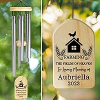 Vista 6 de Campanillas de viento cardenales – Campanillas conmemorativas personalizadas para seres queridos – Regalos de duelo y condolencias