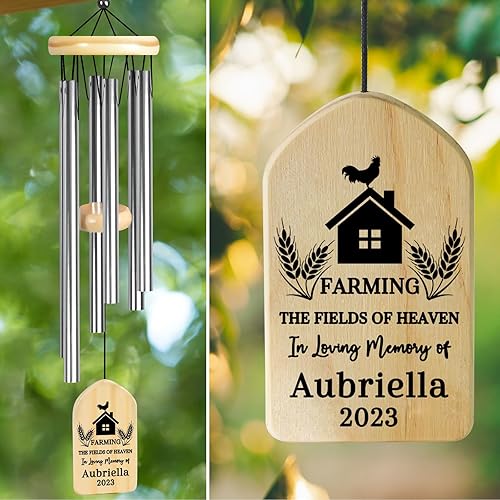 Miniatura 6 de Campanillas de viento cardenales – Campanillas conmemorativas personalizadas para seres queridos – Regalos de duelo y condolencias