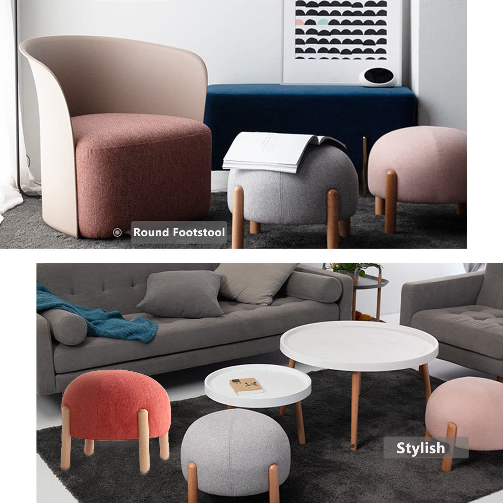 Amazon｜リビングルーム用ラウンドてんとう虫オットマンスツール、寝室