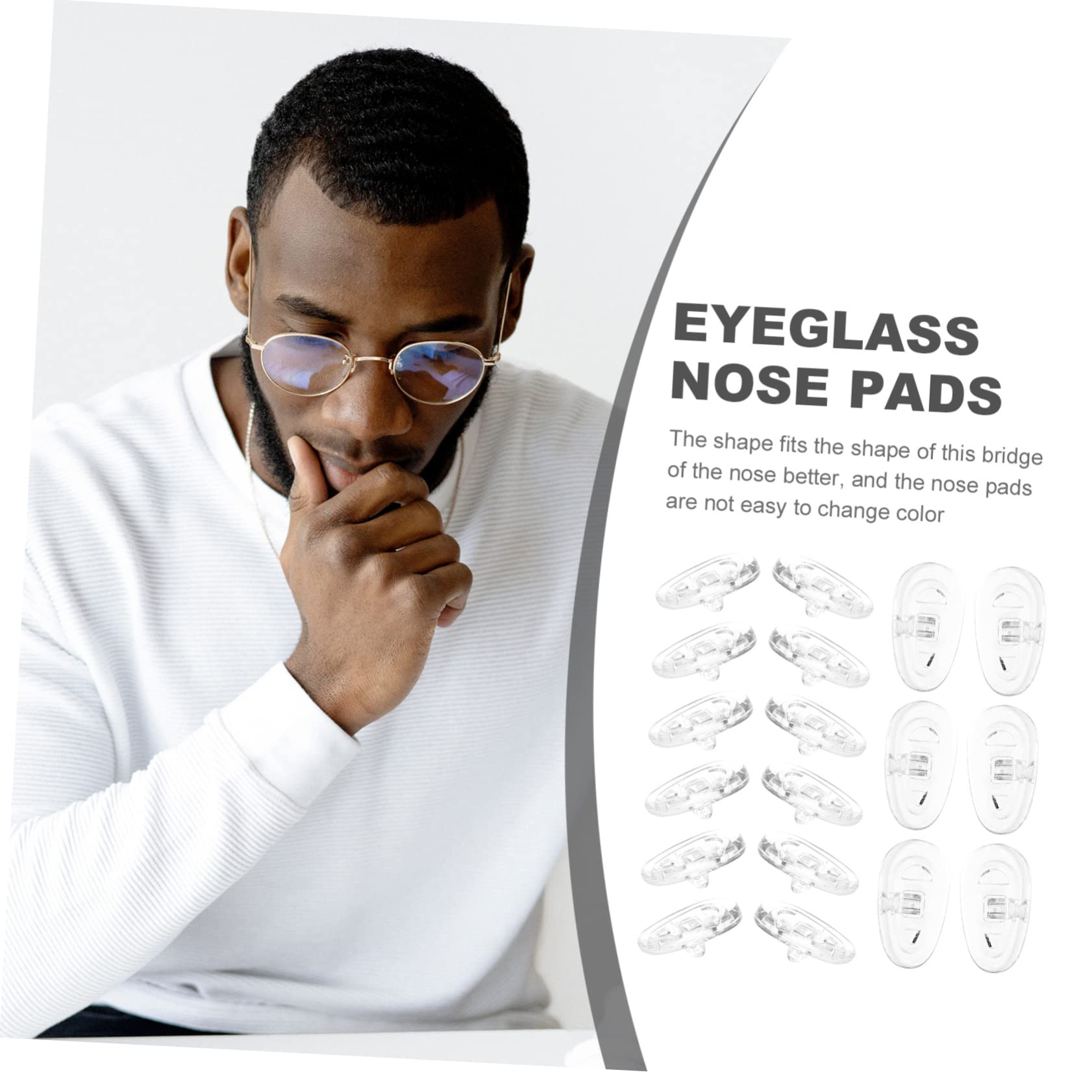 GOOHOCHY 20 Pairs Glasses Silicone Nose Pads Eyeglass Glasses Nose Grips Non Slip Reusable Glasses Nose Pads Adhesive Nose Pads for Glasses Sunglass Nose Pads Replace Nose Bridge