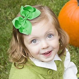 Oaoleer 40Pcs 4.5 Hair Bows Clips Grosgrain Ribbon Bows Hair Alligator Clips Hair Barrettes Hair Accessories for Baby Girls Infants Toddlers Kids Teens Children (4.5 Inch, 40 Colors)