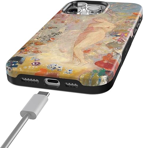 Vista 88 de Casely Funda para iPhone 15 Pro Jardín Secreto Flores mixtas Funda atrevida Compatible con MagSafe y botón de acción Jardín Secreto Floral