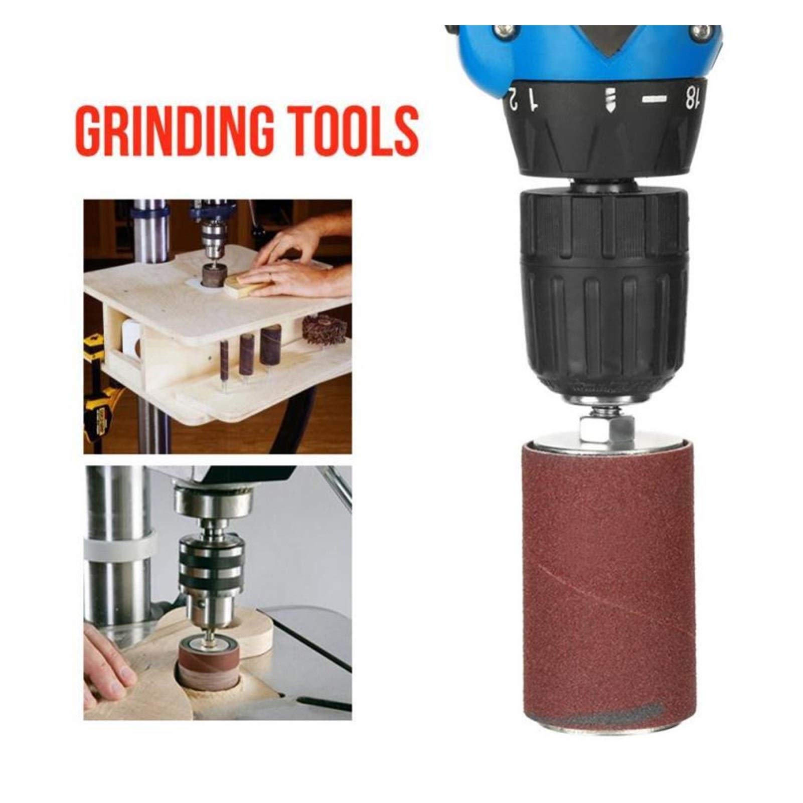 Cabezal de pulido y esmerilado Grupo de percusión del tambor de lijado Sander kit que incluye abrasivos mangas de tambor Mandriles de goma for la prensa de taladro de la madera kit 20pcs / set