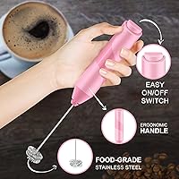 Vista 7 de Espumador de leche de doble batidor, batidora eléctrica de mano, mezclador de bebidas con agitador de acero inoxidable de grado alimenticio