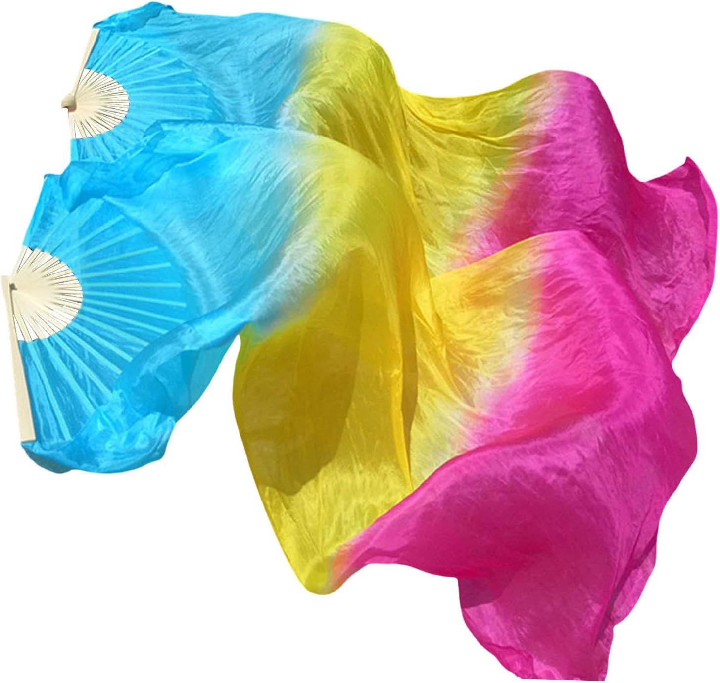 1.80m Long Silk Belly Dance Fan for Stage Performance Costume Accessories