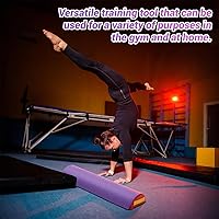 Vista 3 de Rodillo de espuma de 24 pulgadas, barra de equilibrio de gimnasia media redonda con gancho y bucle trasero con asas de transporte, superficie