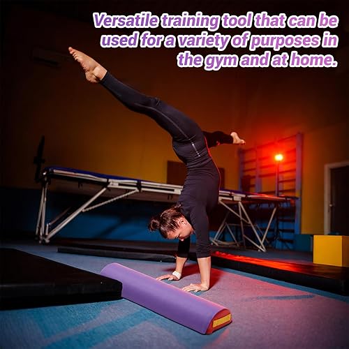 Miniatura 3 de Rodillo de espuma de 24 x 8 x 4 pulgadas, media viga de equilibrio de gimnasia, rodillo de espuma con asas de transporte, base antideslizante,