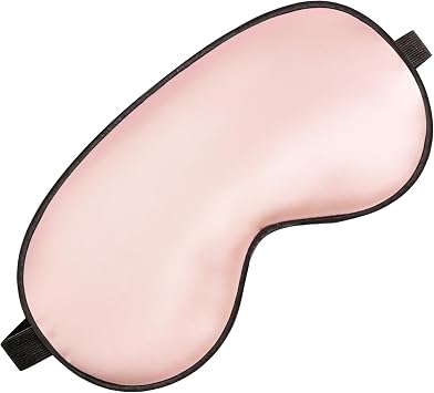 Silk Eye Sleep Mask - Adjustable Strap, Comfortable & Soft Satin Eye Mask, Blindfold Eyeshade for Men & Women for A Full Nights Sleep Pink