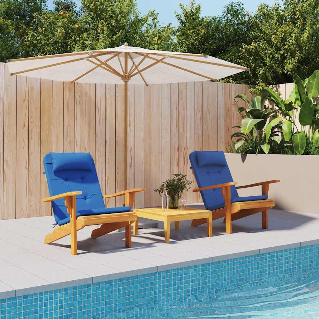 2 cuscini per sedia, in tinta unita, blu, 58 x 77 x 4,5 cm, in tessuto Oxford con elastico antiscivolo, lavabili, ergonomici, imbottiti, per sedie da giardino, sala da pranzo, ufficio