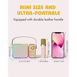 LED Kids Karaoke Machine-Portable Bluetooth Speaker & Microphones | White Elephant Gifts | Christmas Stocking Stuffer | Birthday Toys for 3-12+ Years Old Girls Boys(Colorful)