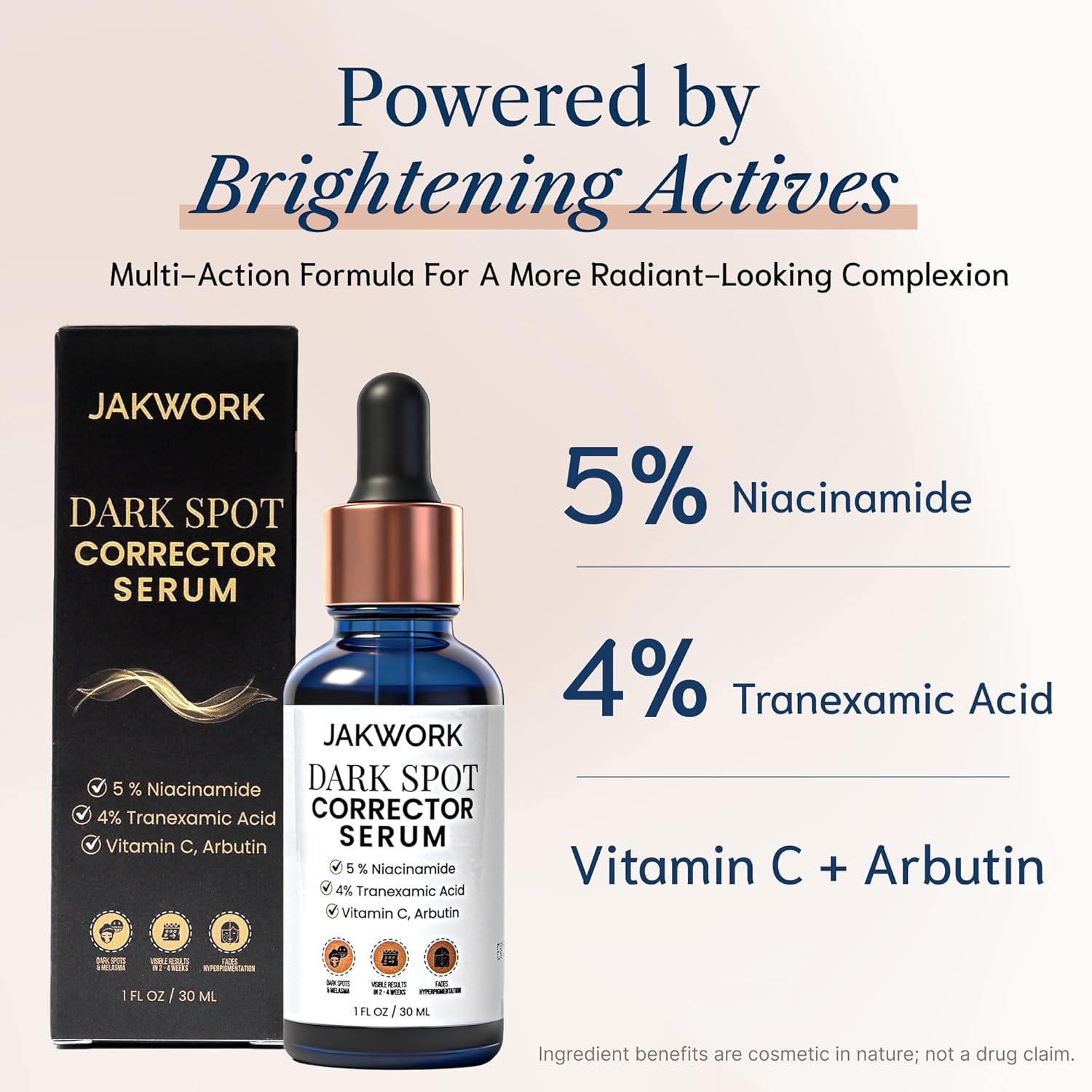 Tranexamic Acid Serum for Face – Dark Spot Remover with Niacinamide & Vitamin C | Melasma Treatment for Face, Hyperpigmentation Care 30ml / 1 fl oz - Image 3