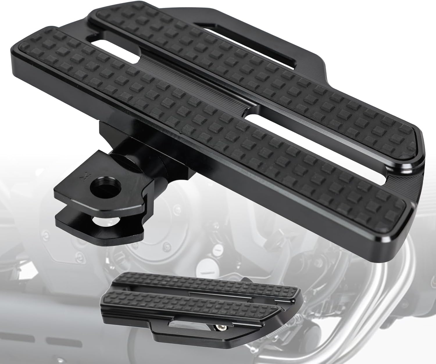 Motorcycle Front Rider Floorboards Pedal Set Fits for Kawasaki Vulcan S EN650 2015-2025, Wide Foot Rest Pegs Motorbike Pedal Black