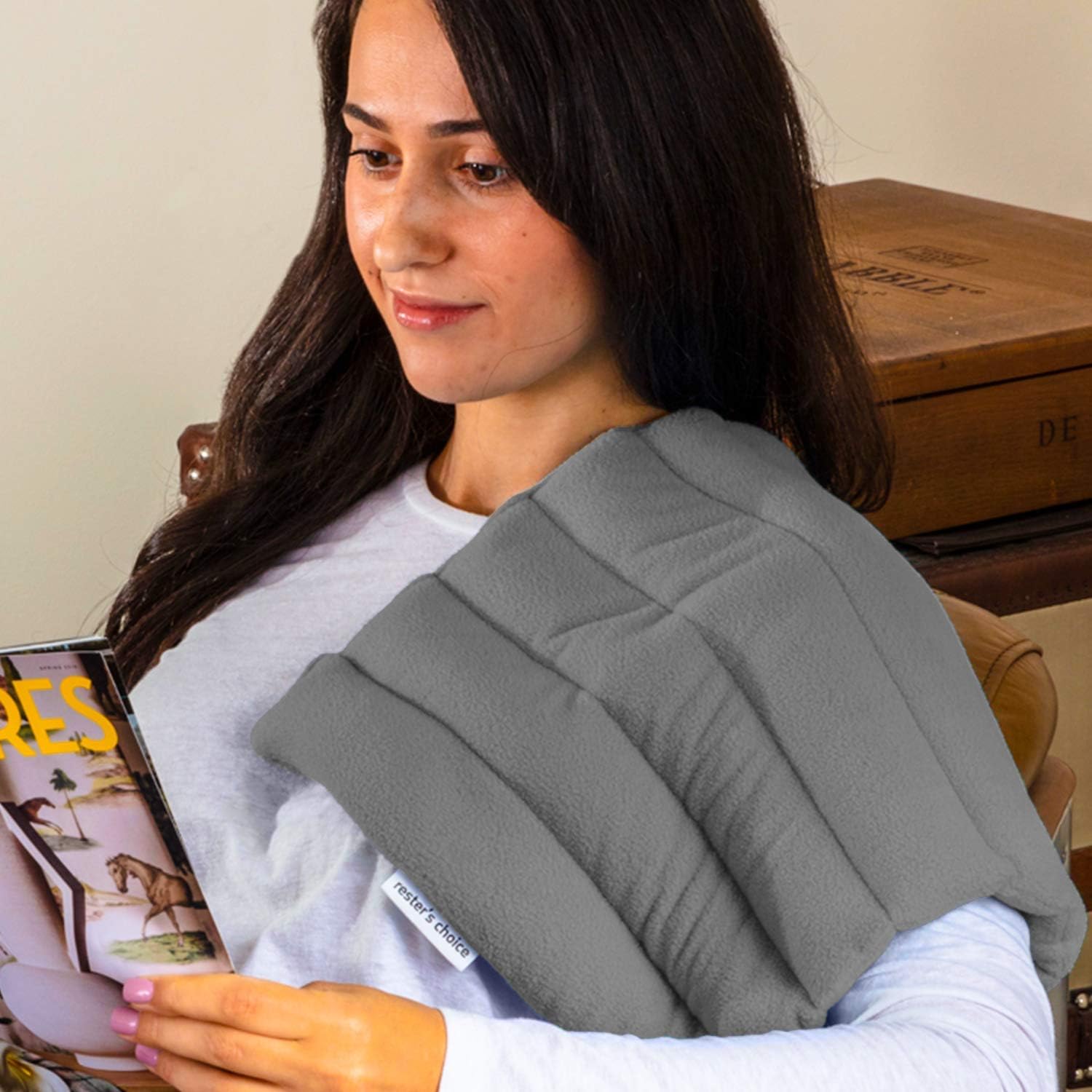 All-Natural Large Heating Portable Pad - 13"x22", Microwavable - Clay Beads, Cordless- for Stiff Joint, Sore Muscle Pain Relief-Moist Hot + Cold Therapy for Neck, Back, Leg, Arm, Joint Pain