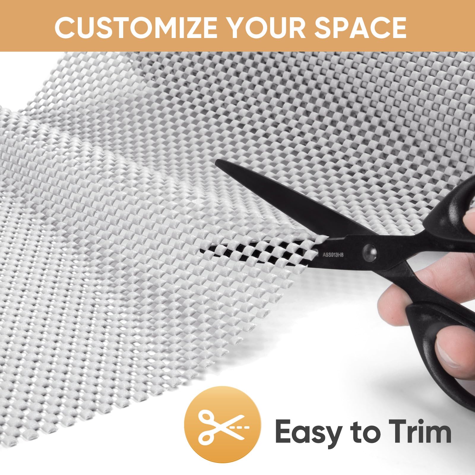 BALEINE Cabinet Liner, Drawer and Shelf Liner for Kitchen Cabinets Non-Adhesive, Non-Slip Protect Desks, Cupboard, Drawers, Shelves, Tableware (12 in x 10 Ft, Gray)