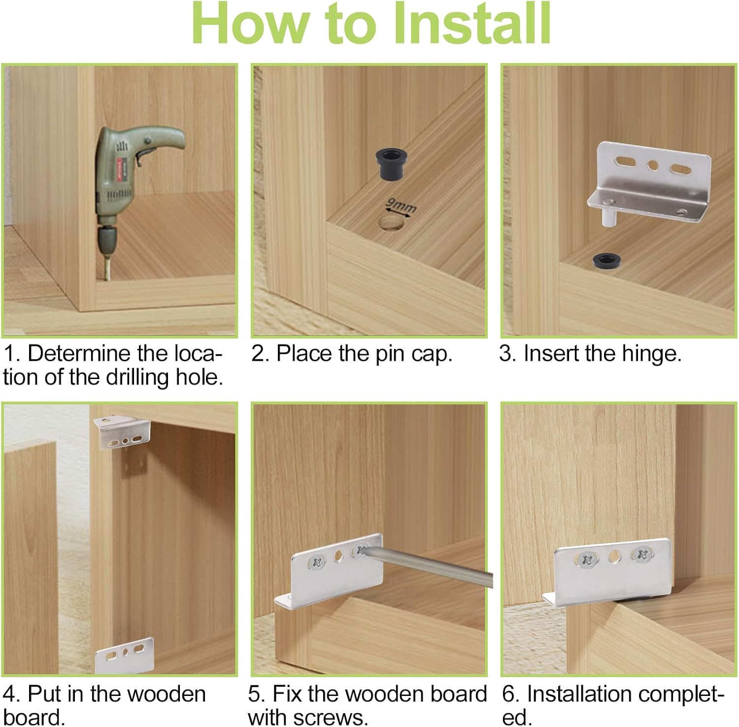 20 Sets Iron Pivot Hinge with Pin Concealed Shaft Cabinet Door Pivot Hinges with Bushing for Free-Swinging Wood Door,Drawers,Cabinets(Nickel Plating)