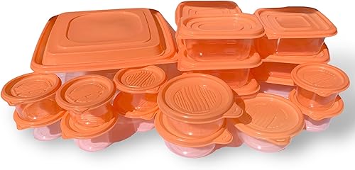Room 2 Room Juego de 42 recipientes de almacenamiento de alimentos para almacenamiento de alimentos, aptos para lavavajillas, herméticos, mejor