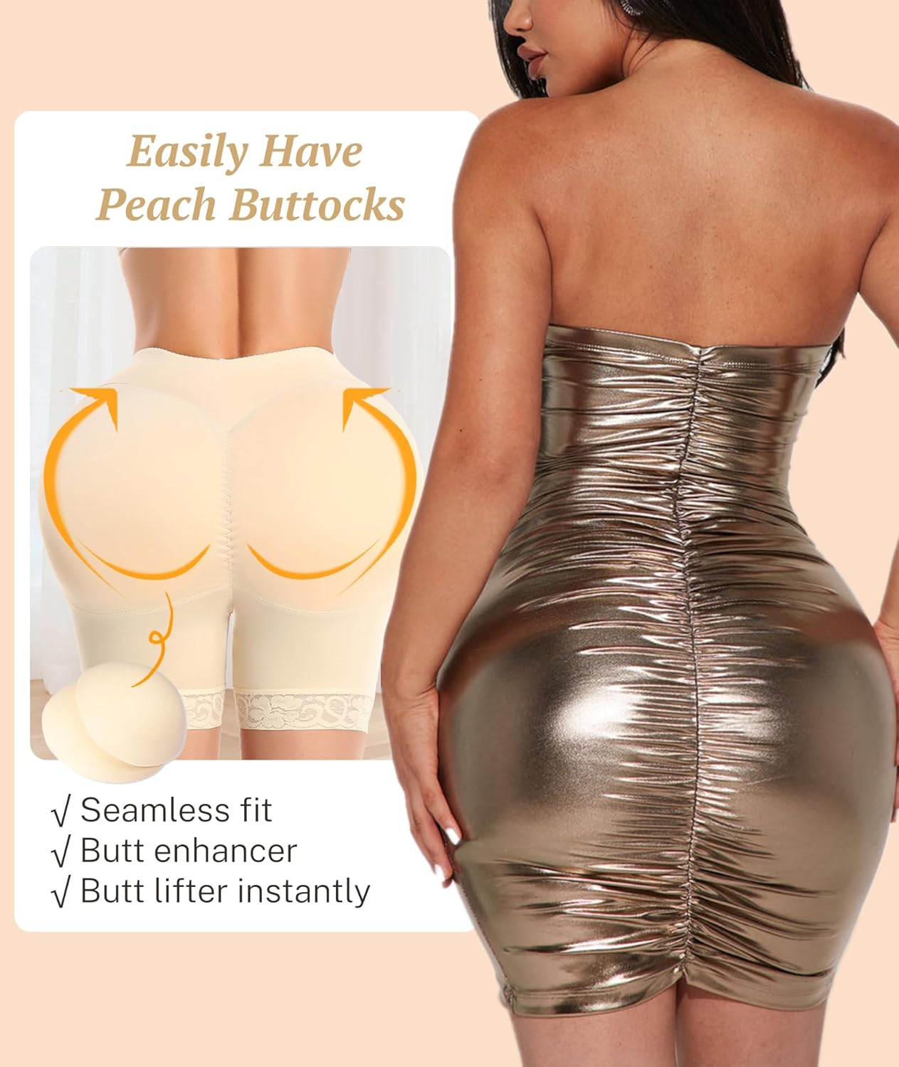 Women Butt Lifter Panties Padded Shapewear Butt Enhancer Control Underwear Thicker Pads Lace Shaper Shorts - Image 3