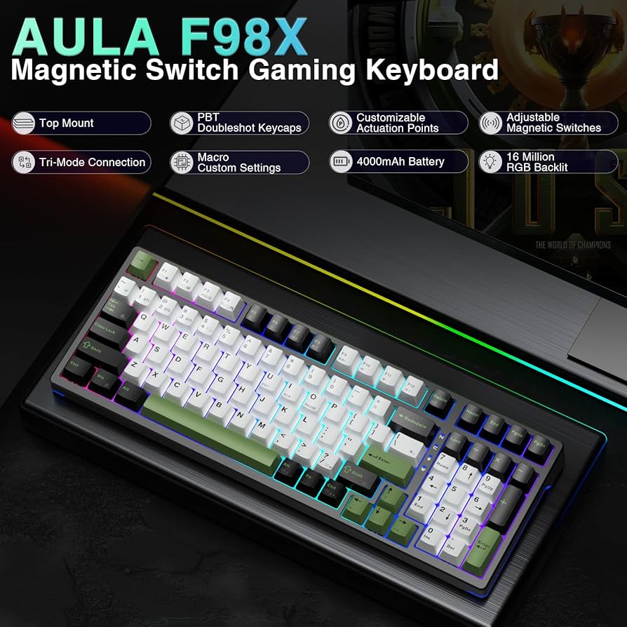【美品】AULA F98X キーボード Amazon.com: CORBOBO x Aula F98X Wireless Mechanical Gaming