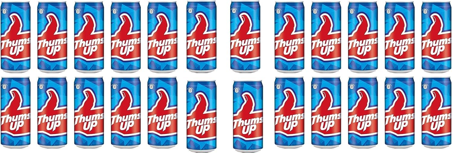 Delicious Flavored Drinks - Soft Refreshing & Irresistible Taste Beverages - Fun Drinking During Hot Summers Or Take Them on Picnics & Trips - Cool Drink To Break Your Thirst (Thums up Can 300ml_P 24)