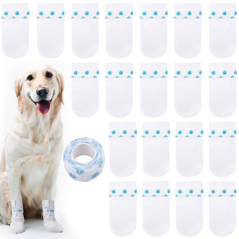 Protetores de patas descartáveis para cães em tecido não tecido BEIQIYA, tamanho Small, brancos, pacote com 20