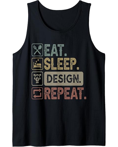 Eat Sleep Design Repeat Graphic Designer Architecture Tank Top