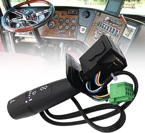 XQSMWF Interruptor de señal de giro con 8 cables, color negro, compatible con Peterbilt y Kenworth #P271067 P27-1067 P27-6221 TRW480791 20548AA