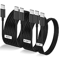 Vista 23 de Paquete de 3 cables USB C a USB C de 1 pie y 60 W, cable de carga rápida tipo C para iPhone Air 17 16e 16 15 Pro Plus Pro Max, para Galaxy S25/S24